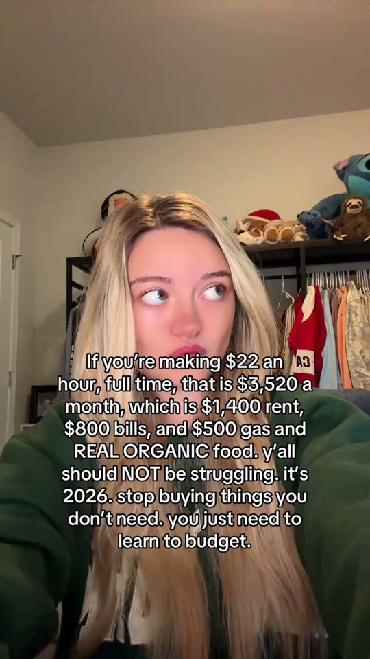 Opening frame: If you’re making $22 an hour, full time, that is $3,520 a month, which is $1,400
